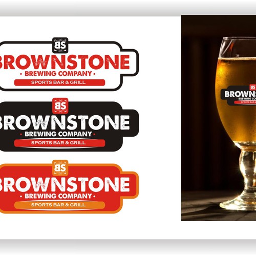 Create the next logo for Brownstone Brewing Company Sports Bar & Grill