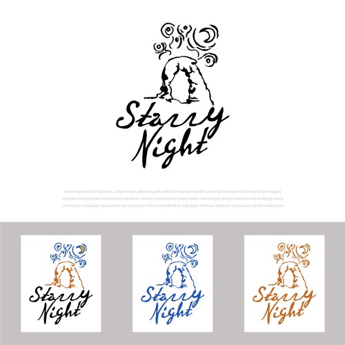 sketch illustration logo for van gogh's merch brand