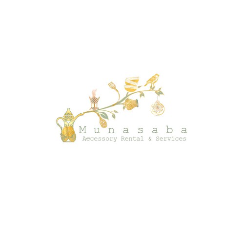 Catchy logo for wedding accessory rentals