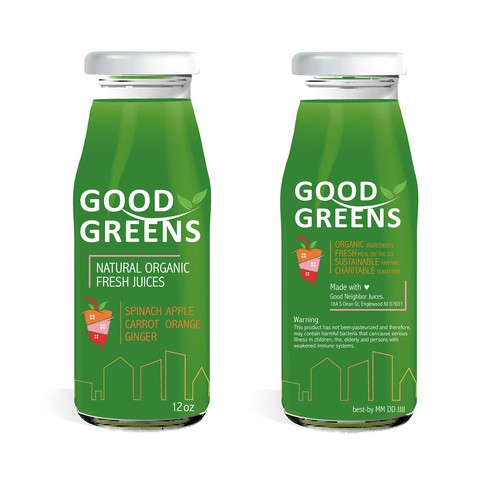 The Good Neighbour Juice Bar Label