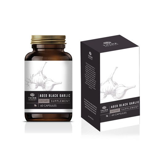  box and bottle label- Aged Black Garlic Capsules 