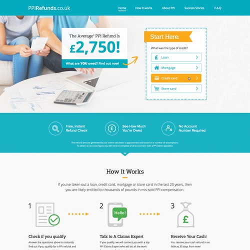 PPI Refunds Landing page