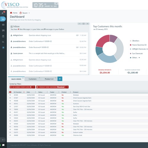 Logistics Information System Sowtware UI design