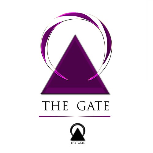 Create a pyramid or half circle with a golden light illustration for the gate
