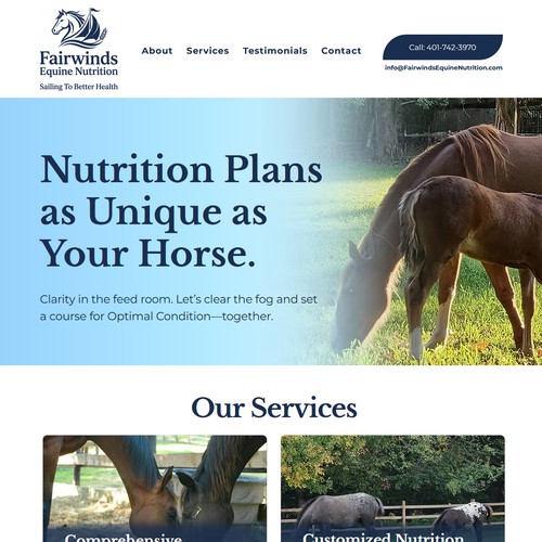 Fairwinds Equine Nutrition Website
