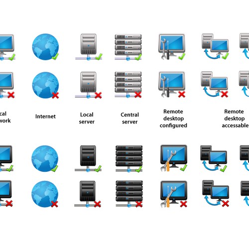 Icons for status visualisation
