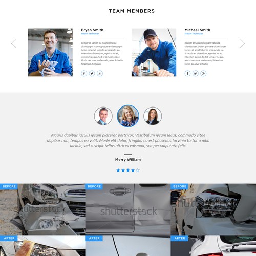 High-End Auto Body Shop Web design