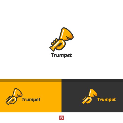 Create a visually appealling logo for a Nightlife curator app 'Trumpet'