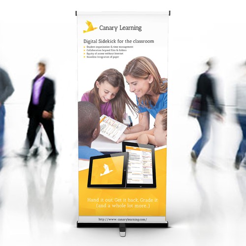 Roll-up banner for a digital product in eductaion