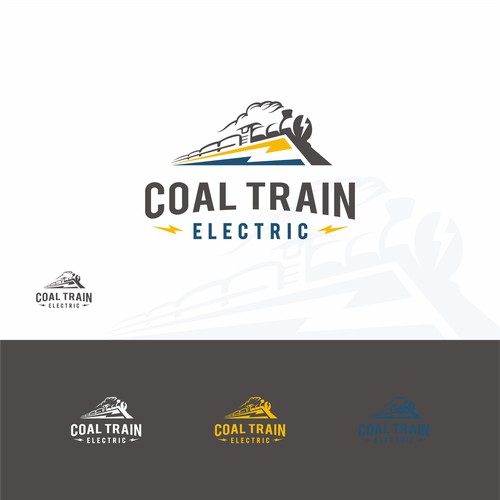 unique logo train with element electric