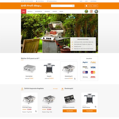 Online-Shop Design: New design for grill-profi-shop.de