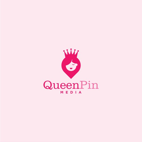 Simple logo concept for queenpin media