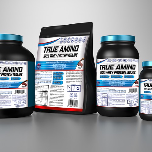 Create a logo and label for a new all natural whey protein supplement