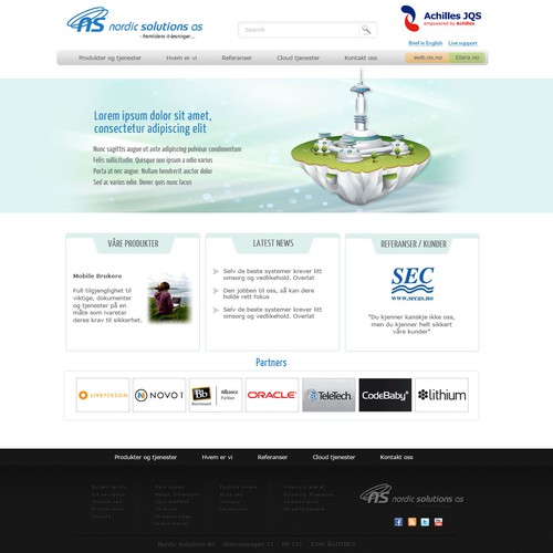 website design for Nordic Solutions AS