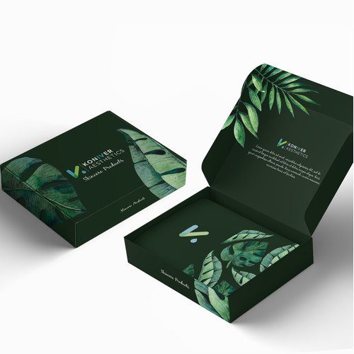 Luxury mailer box design for skin care line.