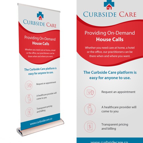 Design a trade show standing banner for a healthcare start up!