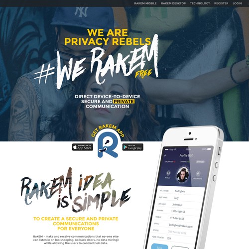 Design website for Raketu new app called RakEM