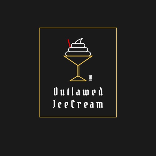 modern classic ice cream alcohol logo