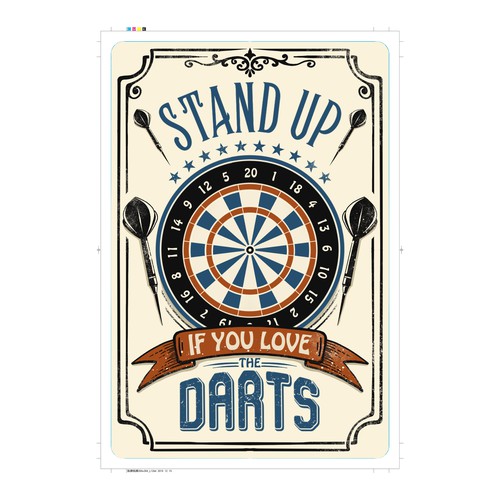 STANDUP IF YOU LOVE THE DARTS (Metal poster)