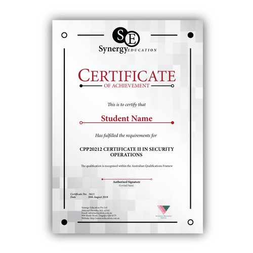 Certificate design 