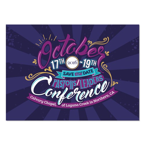 Bold Postcard Design for Leader Conference