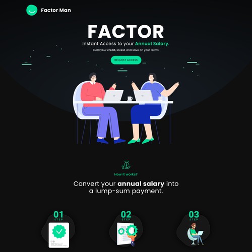 Landing page for getting your salary up front