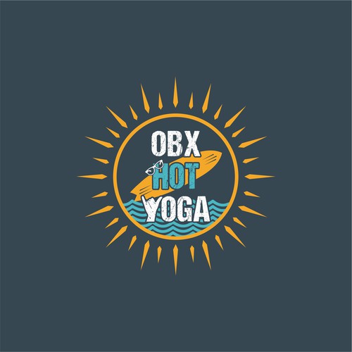 Create a beach style logo for the 1st and only OBX Hot Yoga