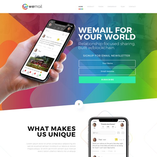 Single page Webdesign for Wemail