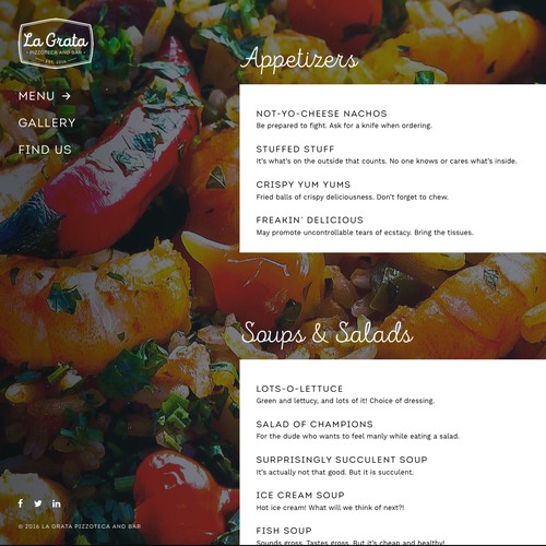 Web Design - La Grata Pizzoteca