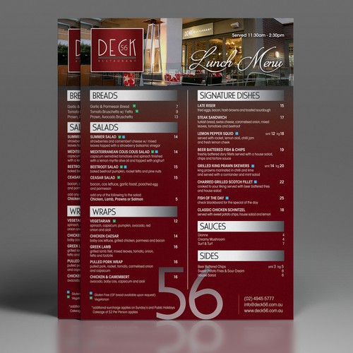 Menu Design Contest Entry