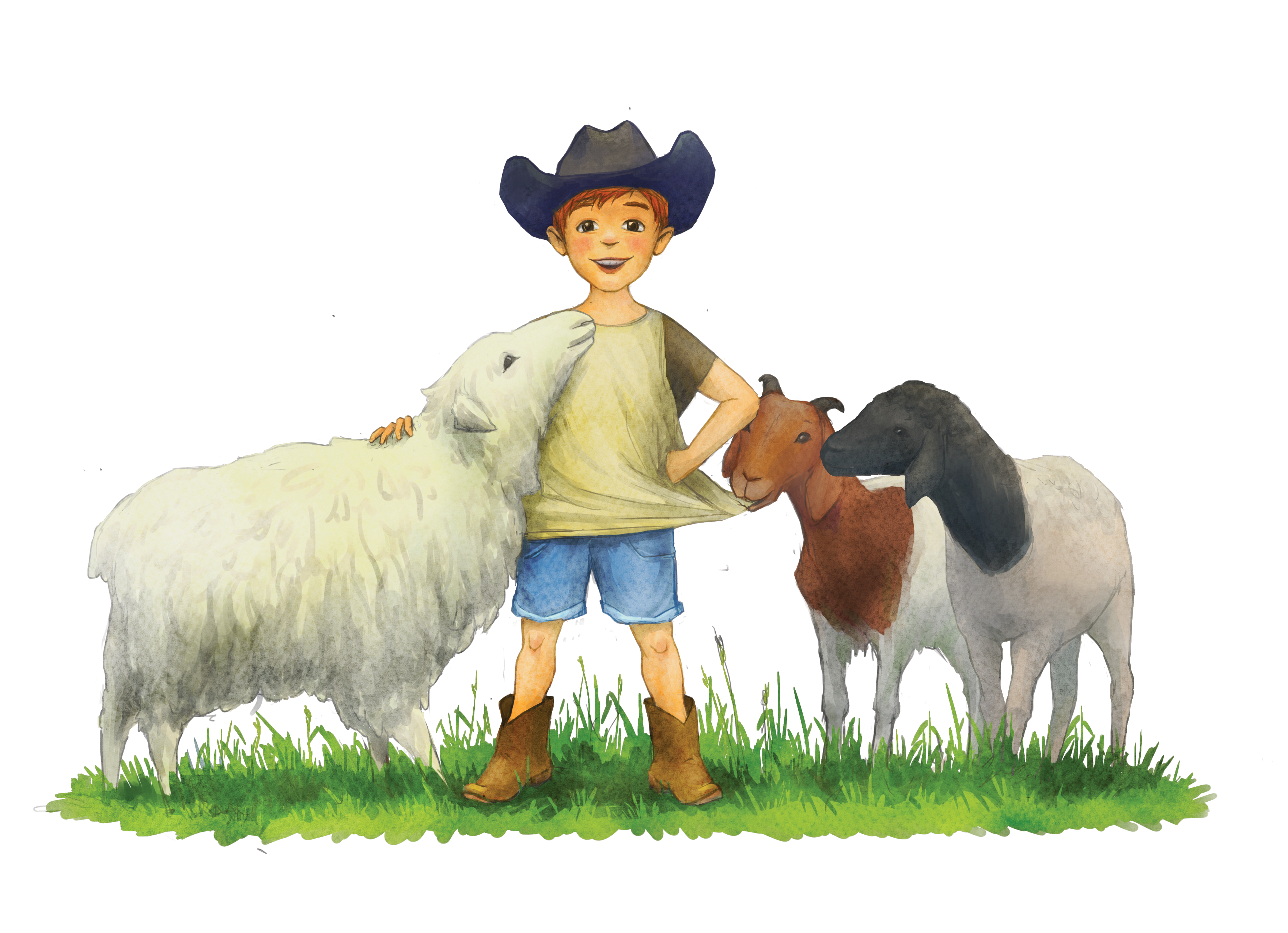 Little farmer boy needs to be brought to life for a children's book (real illustration or painting no