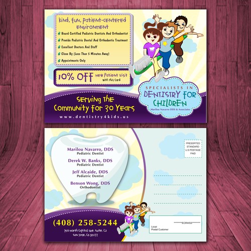 Pediatric Dentistry/Orthodontic Practice Postcard