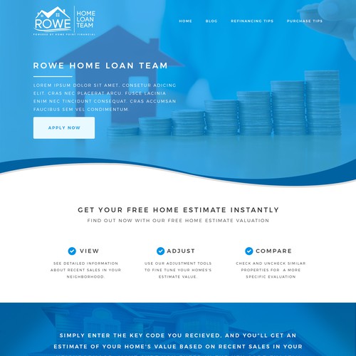 Clean web design for a tech savy mortgage company.