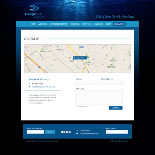 website design for DeepBlue Advisory