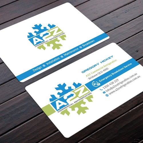 A2Z Commercial Refrigeration Business Card