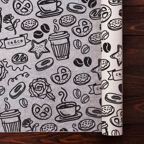 Bold doodle pattern for Coffee Shop