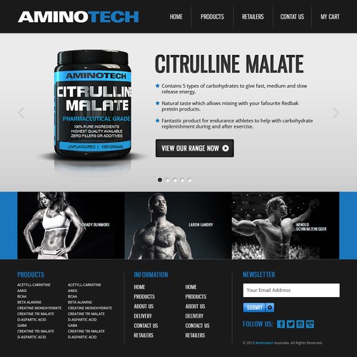 DESIGN NEW HOMEPAGE FOR AMINOTECH SPORTS SUPPLEMENTS!