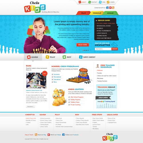 Create the next website design for Chess Kids