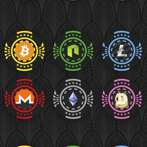 Cryptocurrency poker chips design