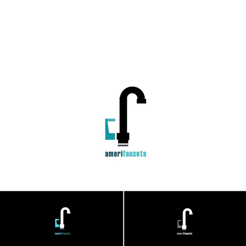 Elegant and modern logo design for 'Faucet Co.', named 'Ameri Faucet.