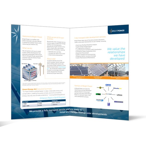 A4 Corporate Brochure req'd for fun, young Solar Power Devp'r 