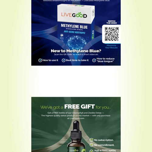 Post Card Insert Design for Supplement Brand