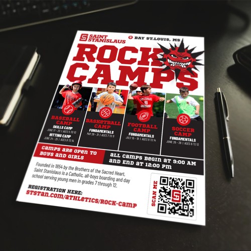 Flyer Concept for Saint Stanislaus Rock Camp