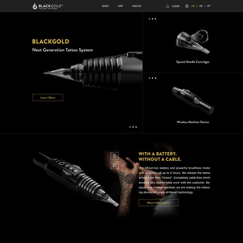 Product Landing Page (Tattoo System)