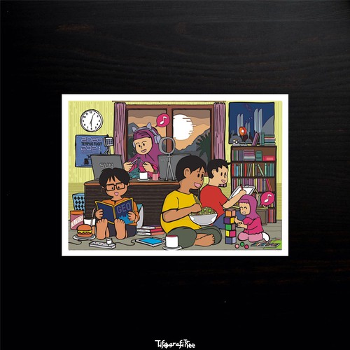 Post card design 'A Cozy Afternoon'