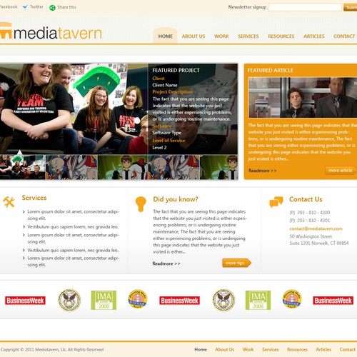 Super slick site design needed for Mediatavern!