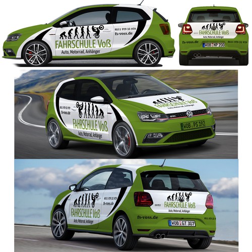 auffälliges Design für einen Fahrschulwagen