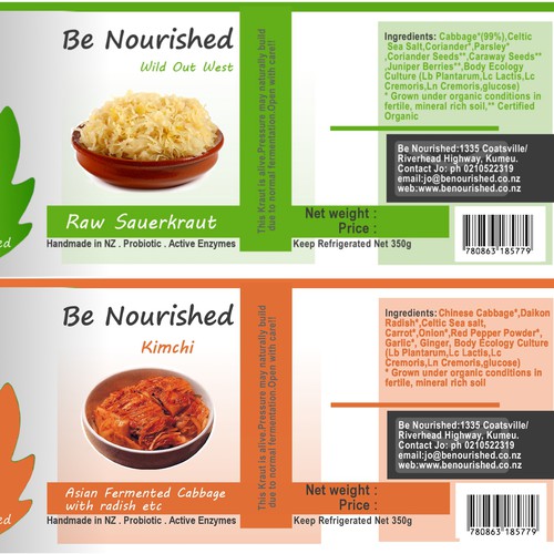 Create the next product label for Be Nourished