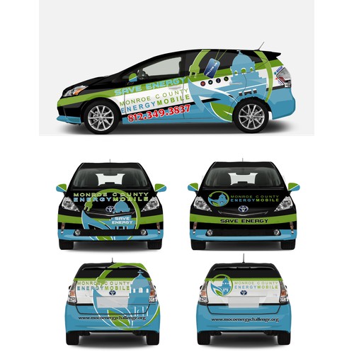 Mobilize a community to save energy with an engaging, colorful vehicle wrap