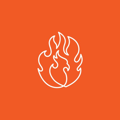 Phoenix and fire logo concept